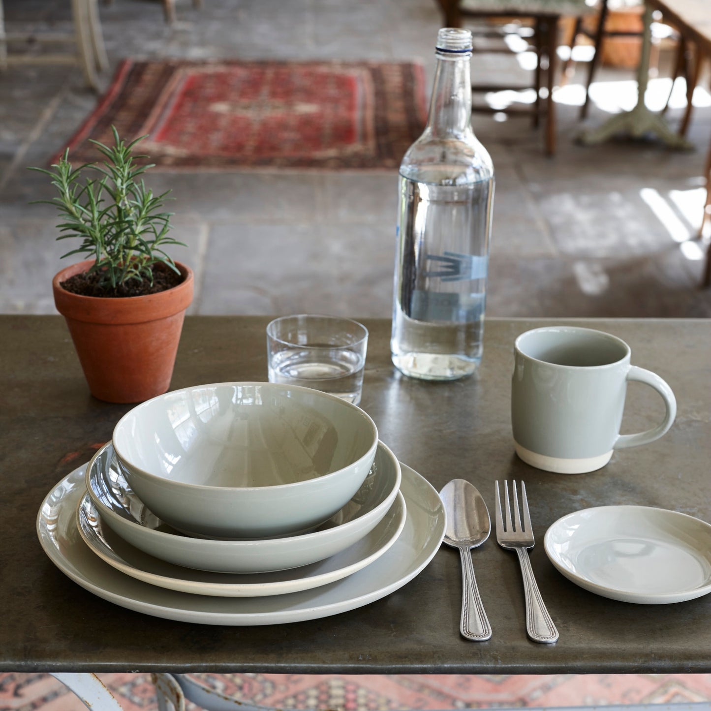 Shell Bisque Grey Porcelain 3 Piece Dinnerware Set, Service For 1 Canvas Home 3 Piece Dinnerware Set, Casual Dinnerware, Dinnerware Set, Grey, Porcelain, Porcelain Dinnerware, Service For 1, Shell Bisque, Shell Bisque Collection, Shell Bisque Dinnerware Set, Shell Bisque Grey