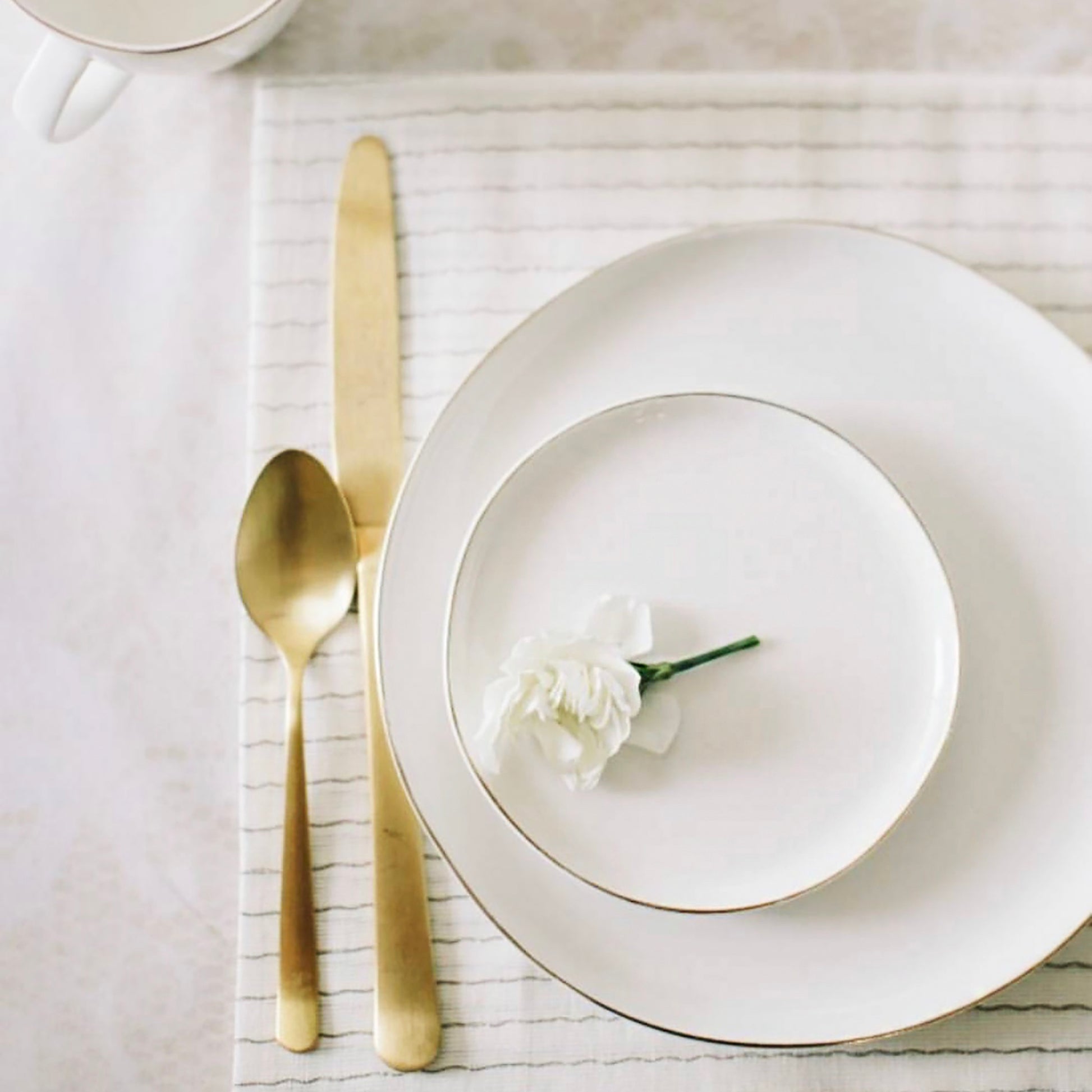 Abbesses Gold Rim Porcelain Cereal Bowl, Set of 4 Canvas Home Abbesses, Abbesses Bowl, Abbesses Cereal Bowl, Abbesses Collection, Abbesses Gold Rim, Bowls, Colored Rim, Colored Rim Dinnerware, Gold, Gold Rim, Porcelain, Porcelain Dinnerware, White, White & Gold