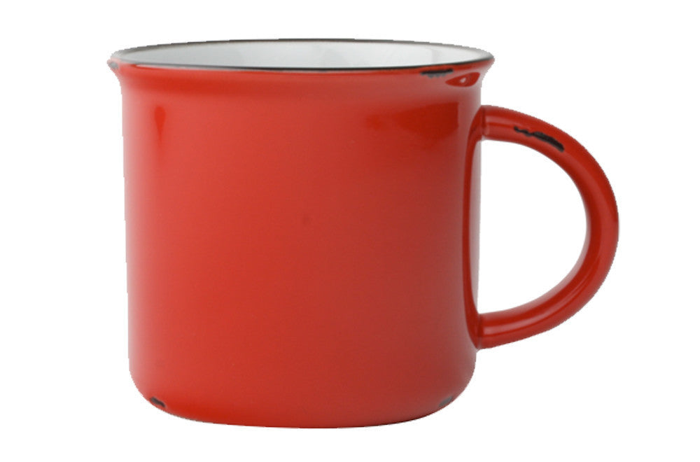 Tinware Mug in Red - Set of 4 Canvas Home "contemporary dinnerware", $10-$20, canvas home, Coffee + Tea, Gifts-25-&-Below, Mugs + Cups, Red, red-white-blue, related-tinware-mug, Tinware Collection